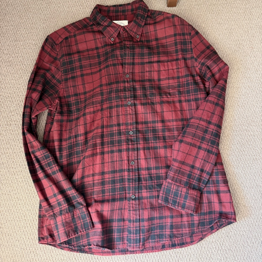 St. John's Bay Men's Plaid Shirt in Red and Black